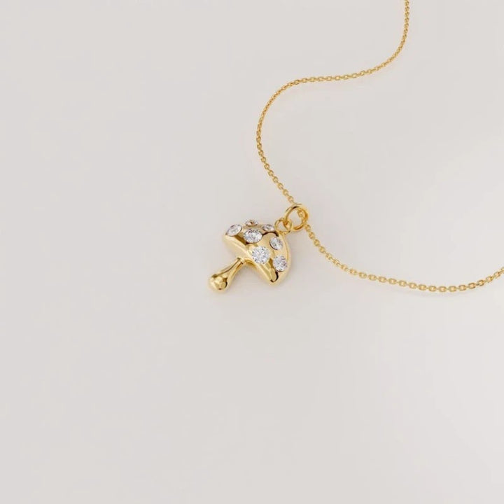 Zirconia Mushroom Necklace
